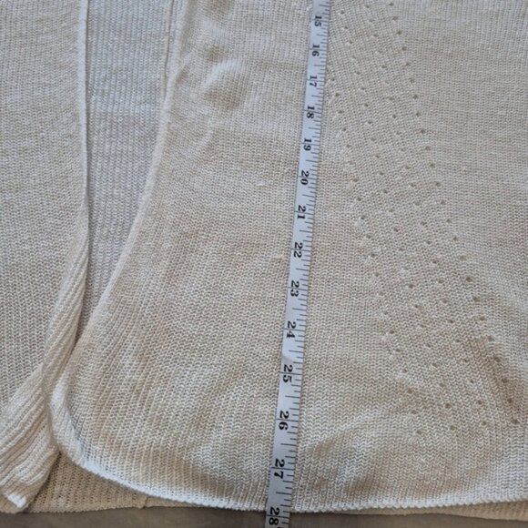 Monk & Lou Oversize Loose Fit Linen Blend Open Front Knit Cardigan Cream - Picture 10 of 10